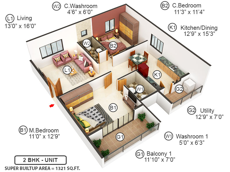 3DFloorPlan of Abhigna Misty Woods