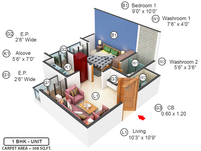 3DFloorPlan of JVM Aroma