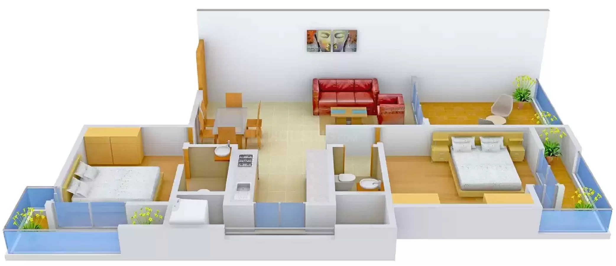 3DFloorPlan of Sudama Krish Royale
