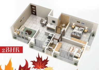 3DFloorPlan of Jai Malhar Shree Anandi Paradise