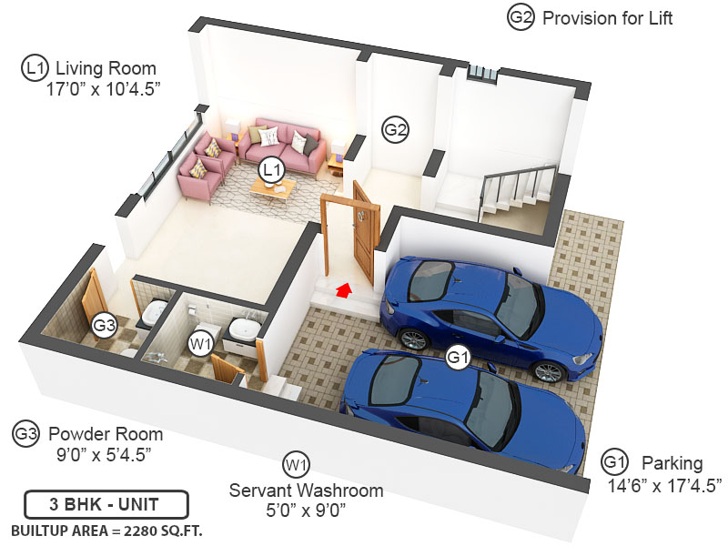 3DFloorPlan of LML Adora