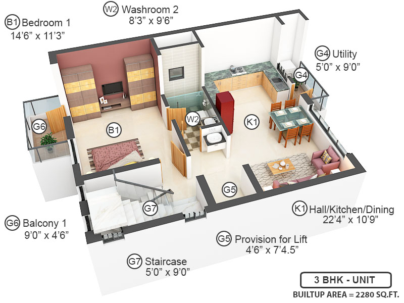 3DFloorPlan of LML Adora