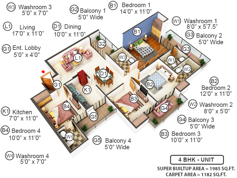 3DFloorPlan of Dev Sai Sports Home Phase 2
