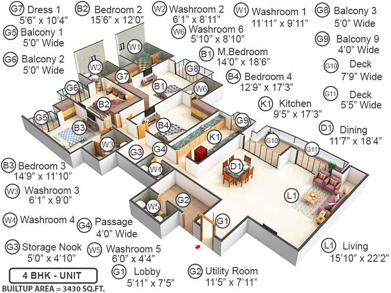 3DFloorPlan of DLF The Belaire