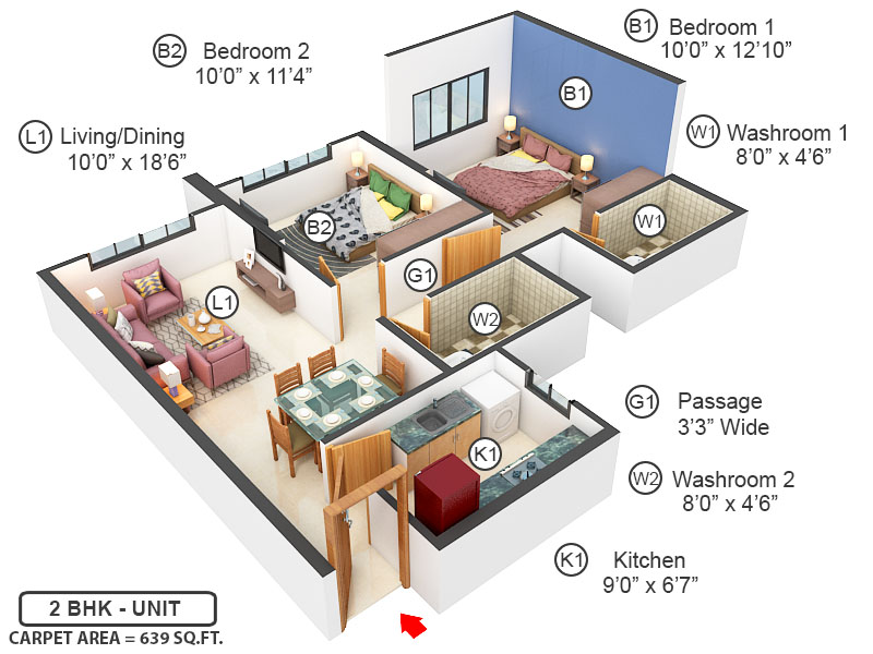 3DFloorPlan of Shapoorji Pallonji BKC 28