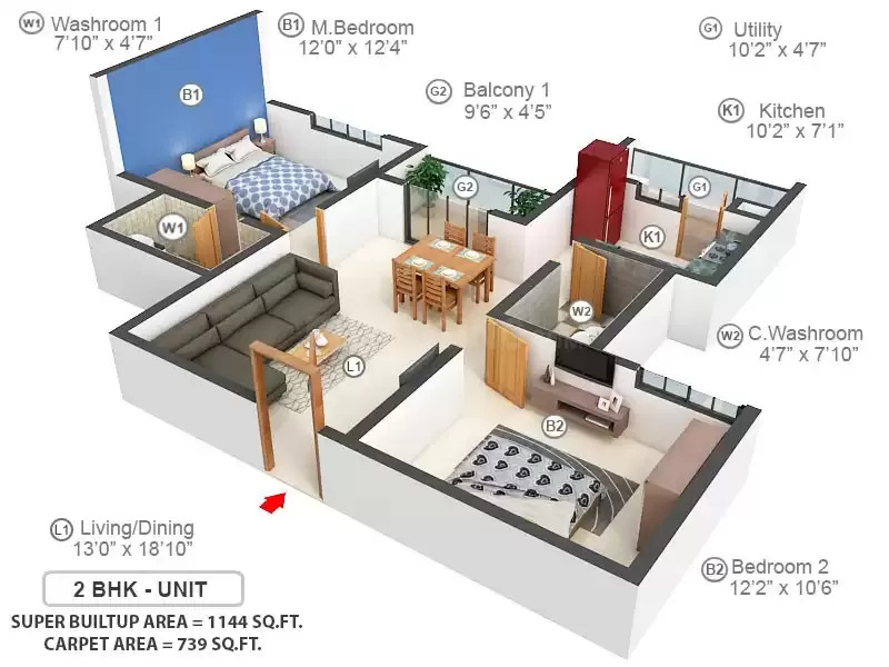 3DFloorPlan of SBR Pravanika