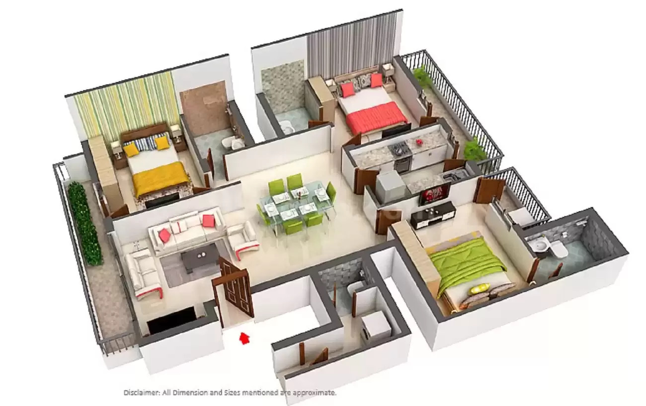 3DFloorPlan of DLF Hyde Park
