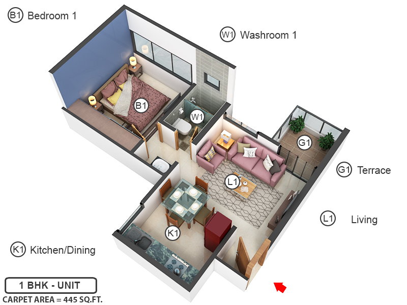 3DFloorPlan of Paranjape Trident