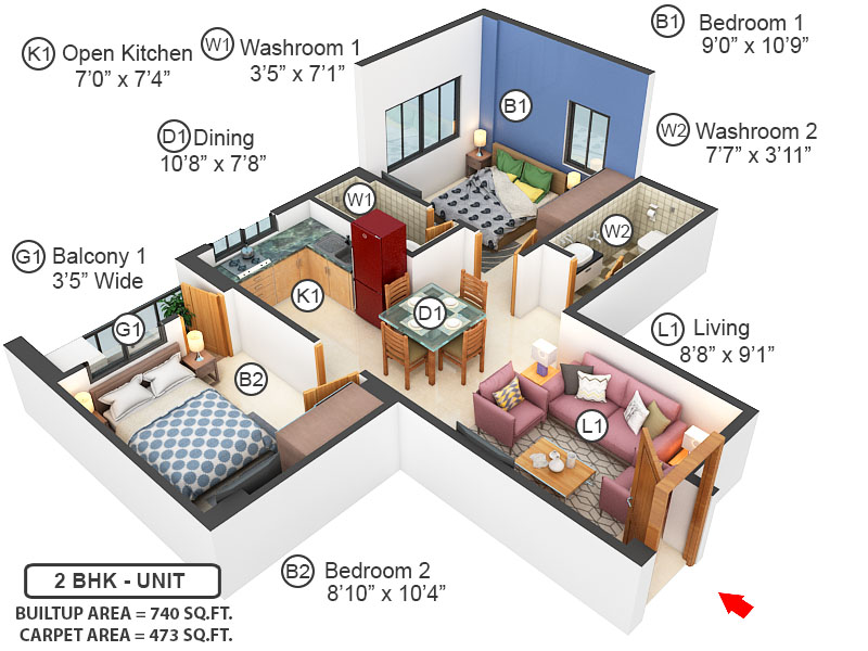 3DFloorPlan of Aangan