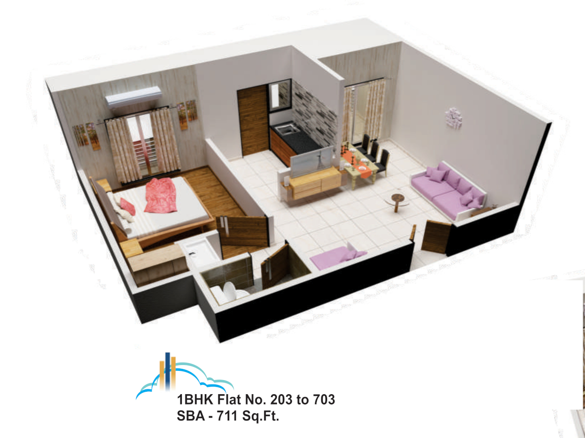 3DFloorPlan of Sagar Skyz