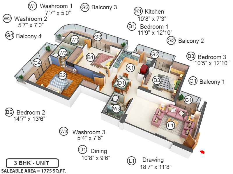 3DFloorPlan of Express One