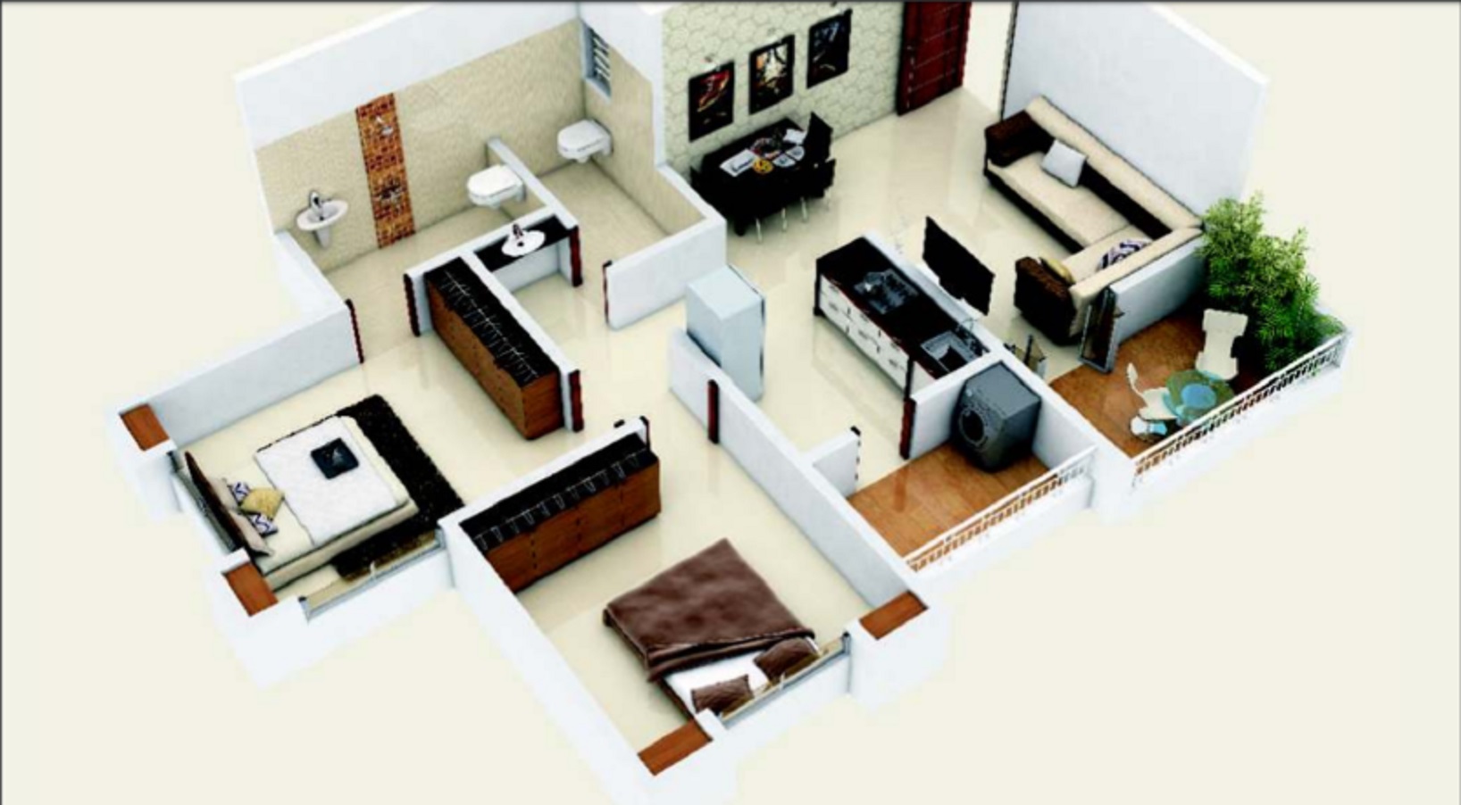 3DFloorPlan of Ashtavinayak City Phase II