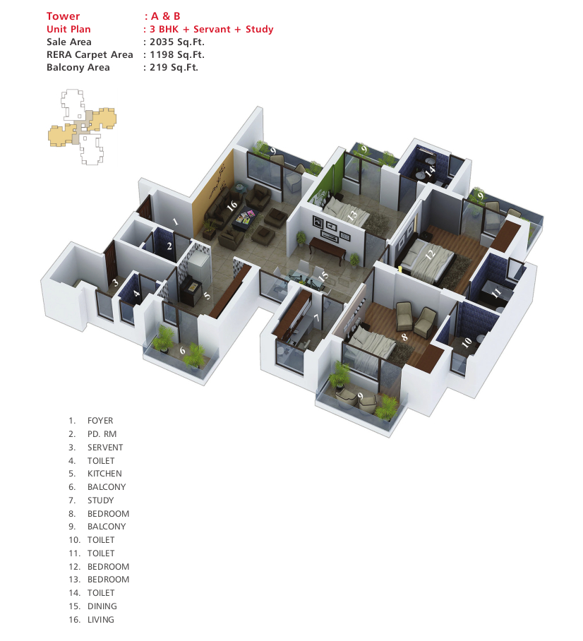 3DFloorPlan of Imperia Esfera