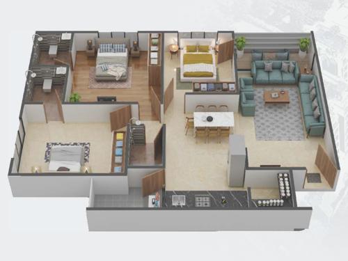 3DFloorPlan of Shree Parshvanath Orchid Paradise