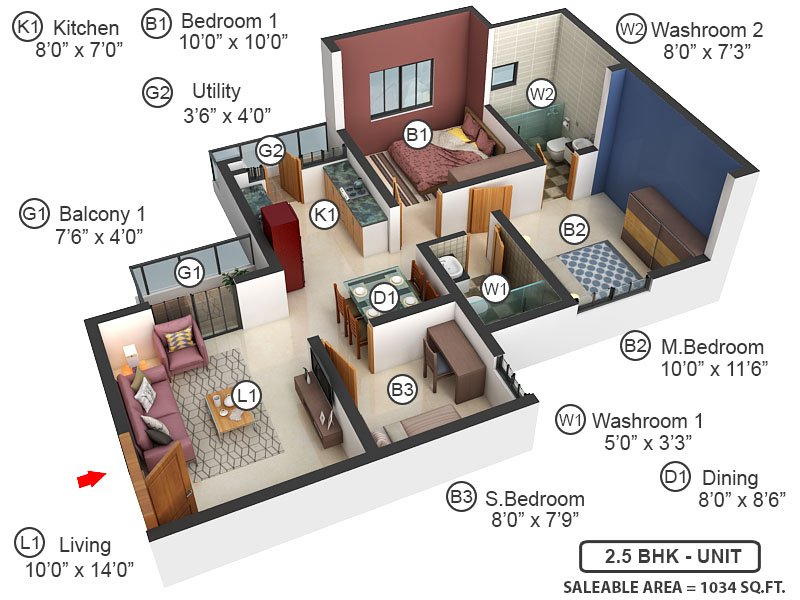 3DFloorPlan of The Poem