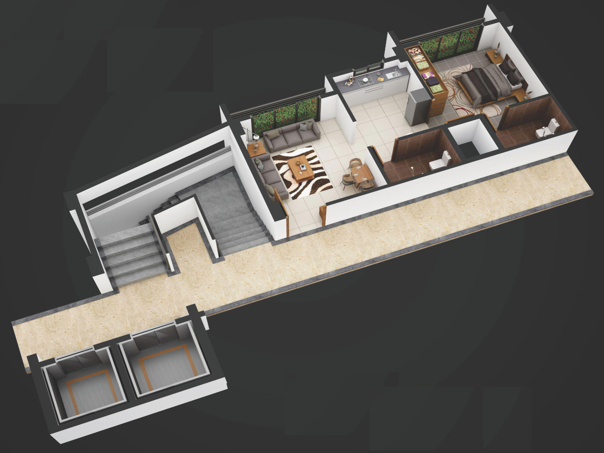 3DFloorPlan of Shiv Devlopers Surya Darshan Heights