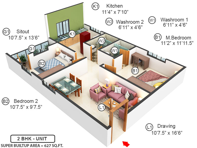 3DFloorPlan of Elegance