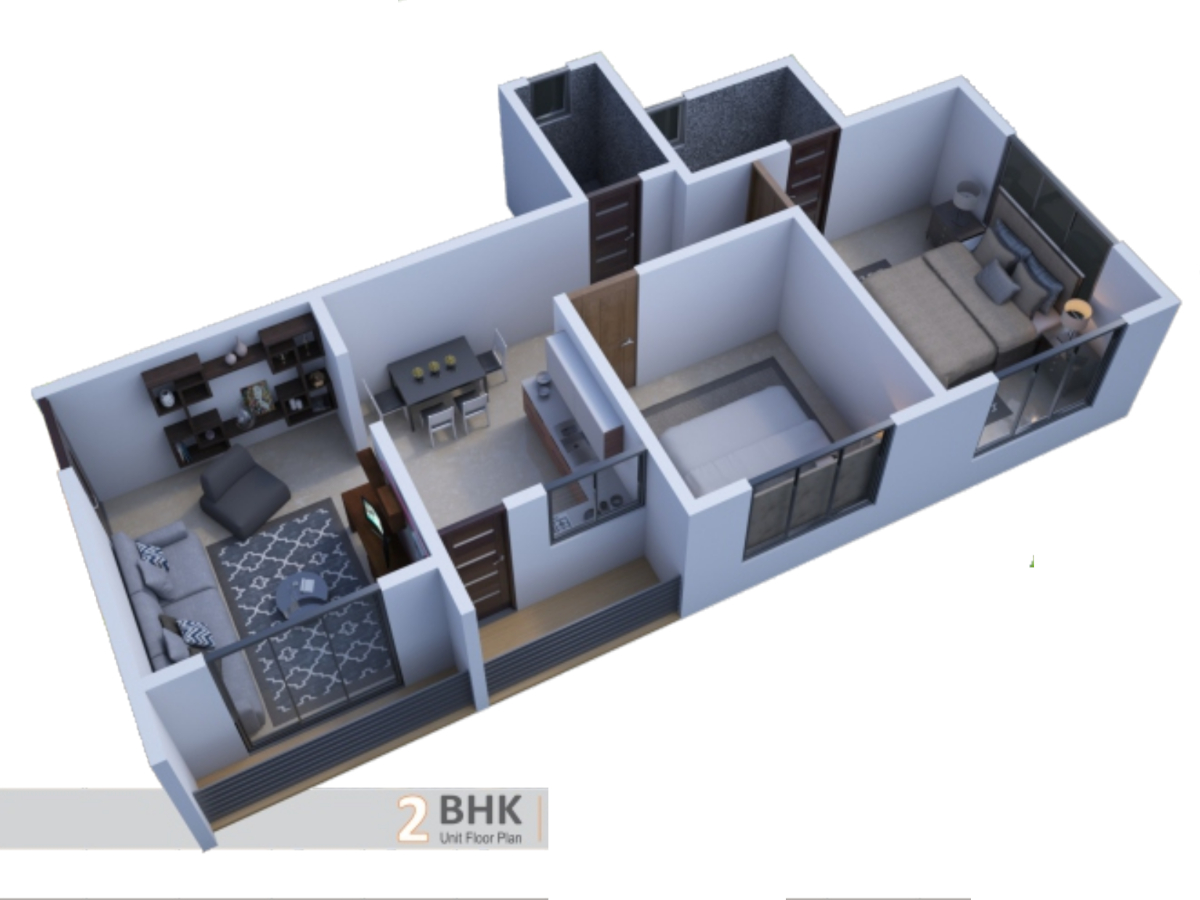 3DFloorPlan of Shree Sai Paras Darshan