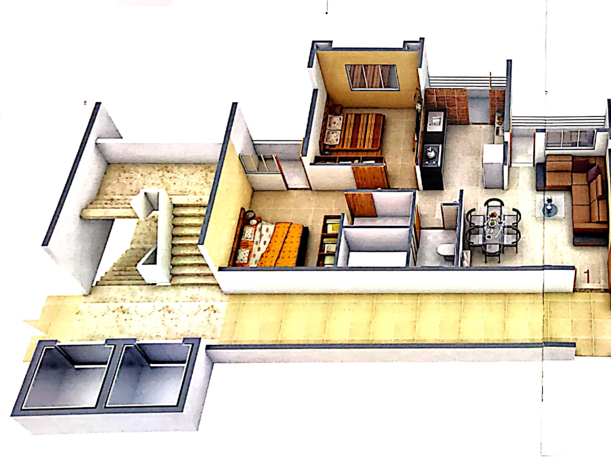 3DFloorPlan of Odhavashish Hari Residency B Building