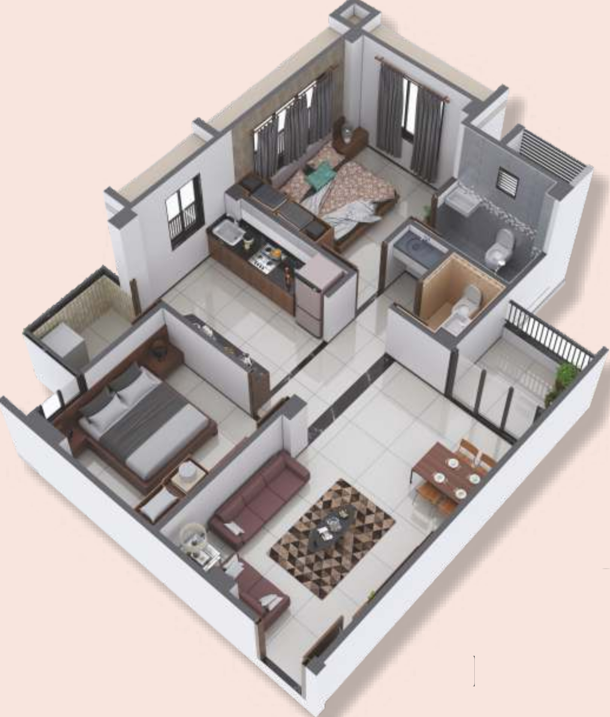 3DFloorPlan of Jay Rajeshwari Rajeshwari Enclave