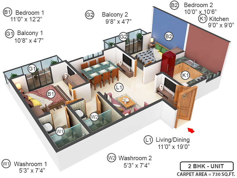 3DFloorPlan of Sierra Greens