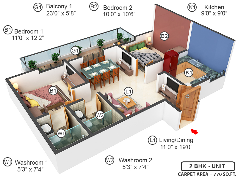 3DFloorPlan of Sierra Greens