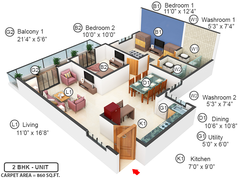 3DFloorPlan of Sierra Greens