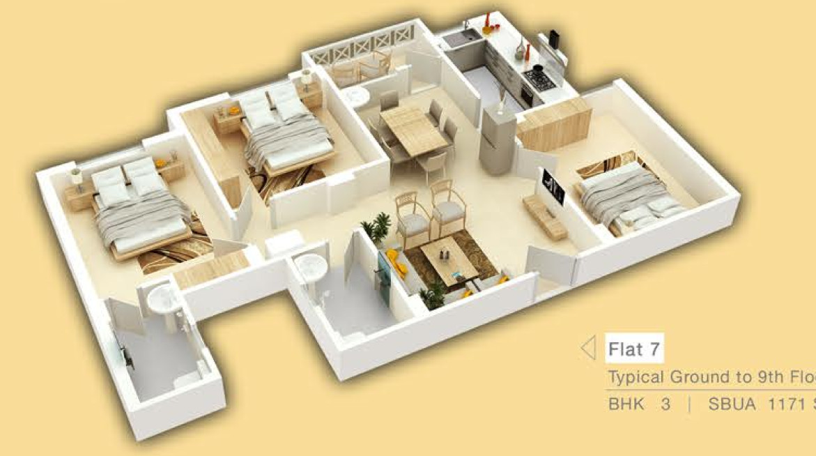 3DFloorPlan of Srinath Global Village