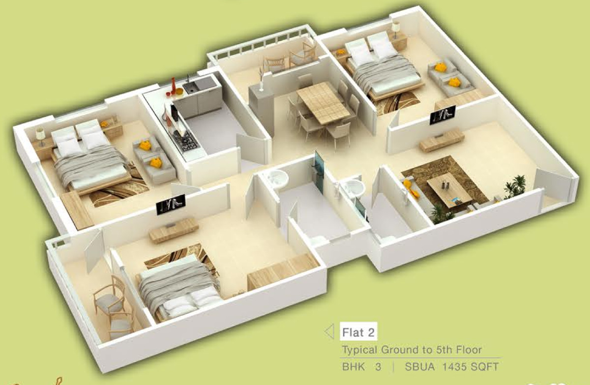 3DFloorPlan of Srinath Global Village