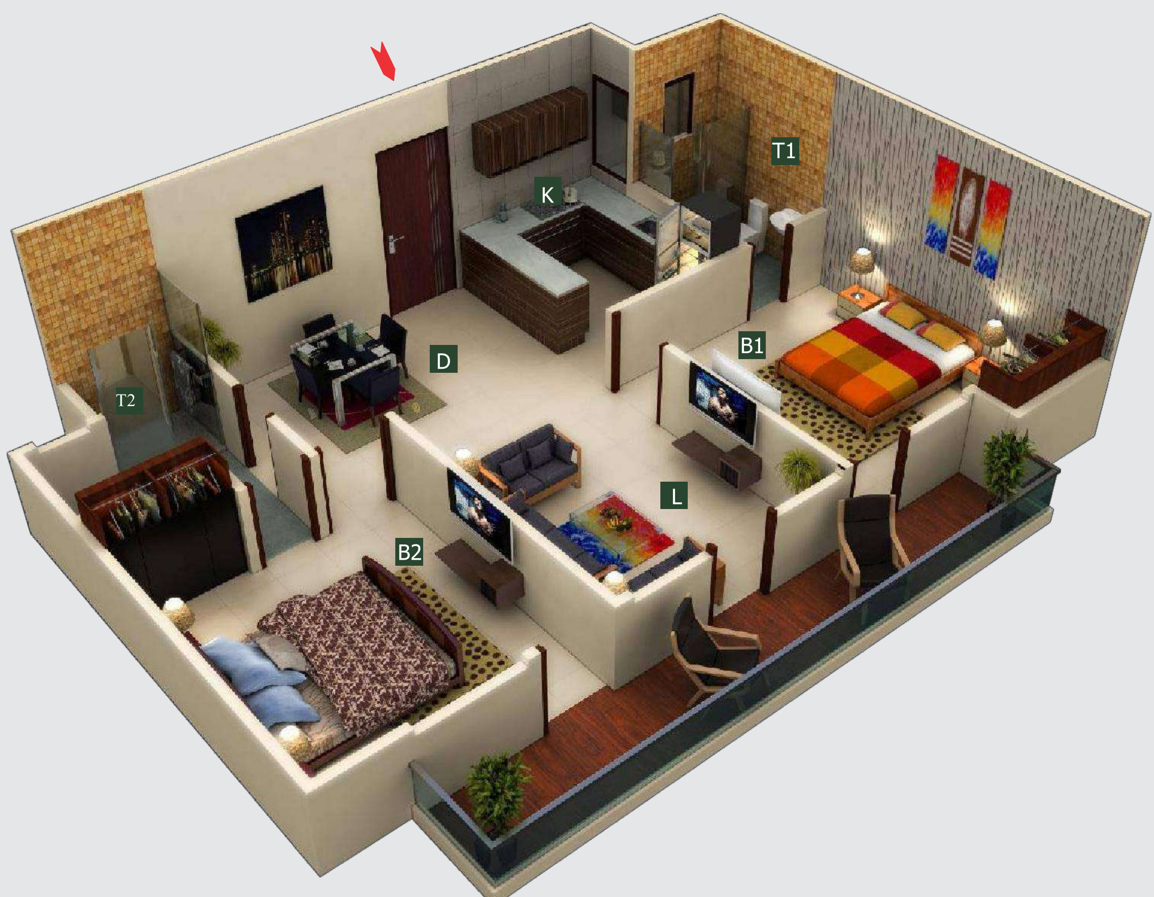 3DFloorPlan of Nandi Heights