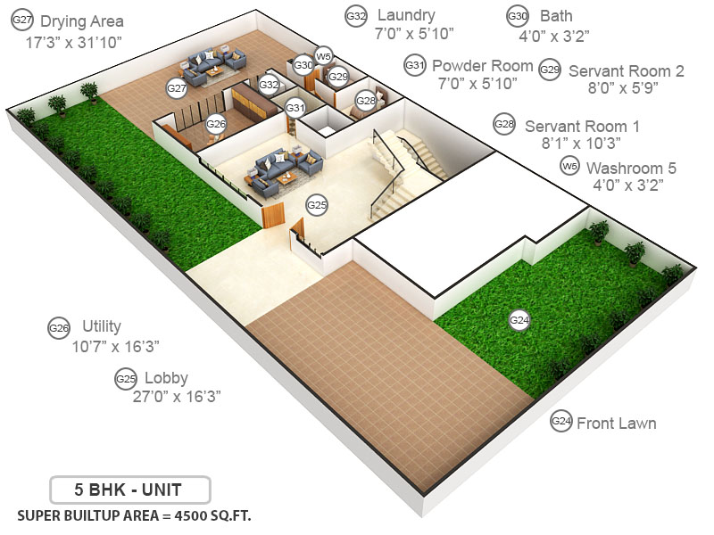 3DFloorPlan of Jain Villa 4