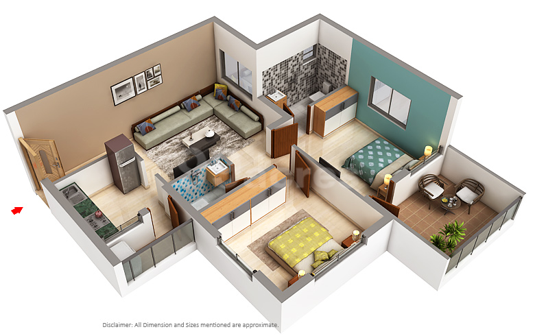 3DFloorPlan of Haappy Hapys Haappy Home City