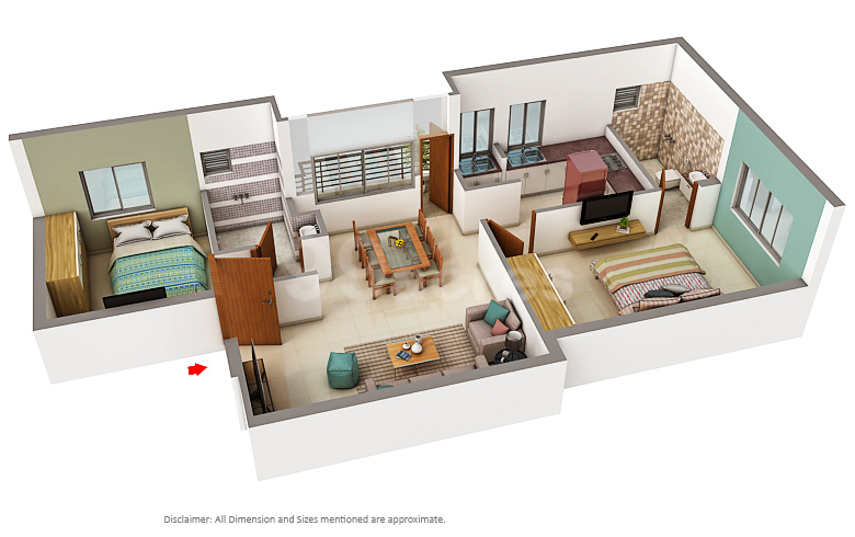 3DFloorPlan of KTVR Vijaydeepa GK Cute