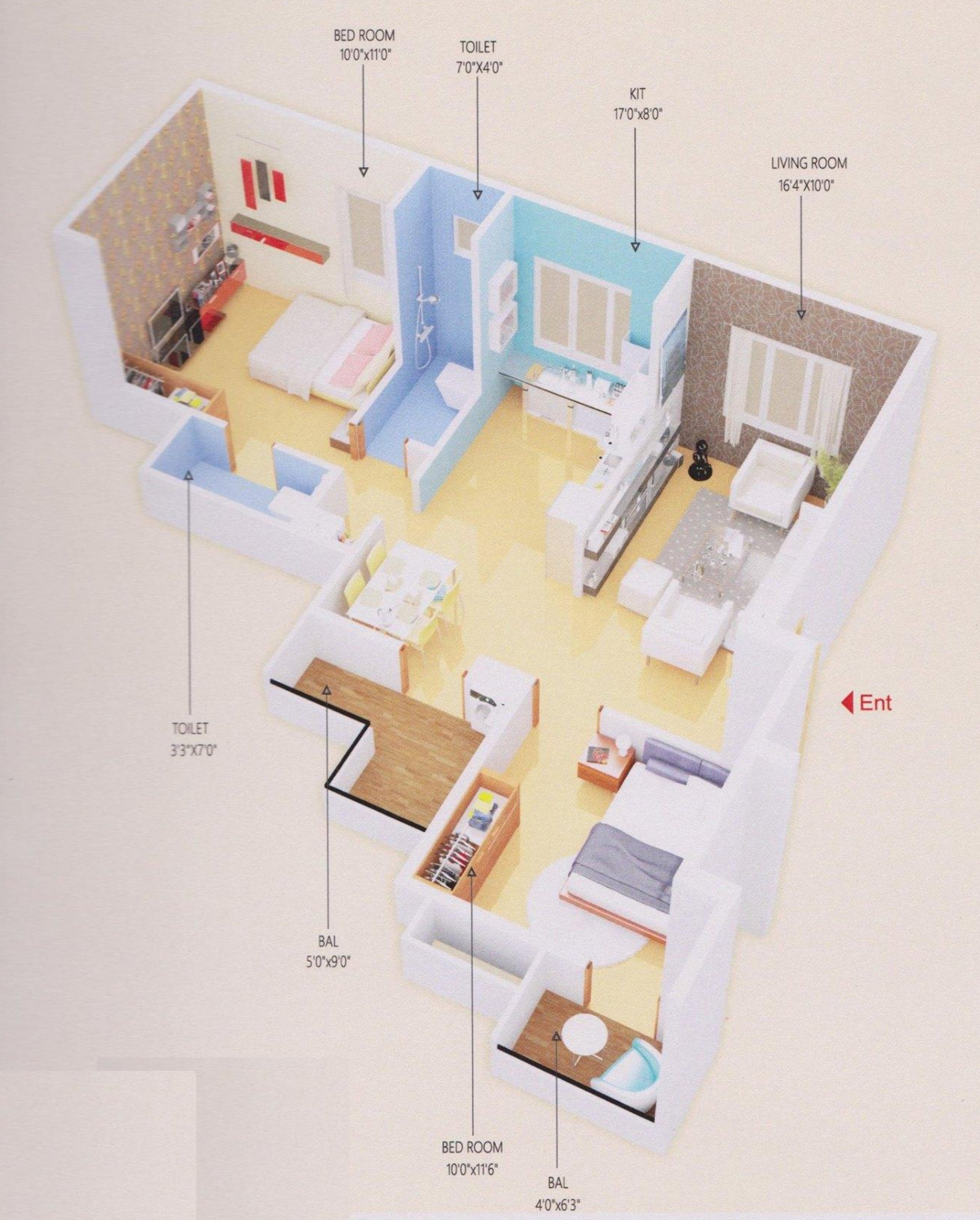 3DFloorPlan of Apala Ghar Sunvilla
