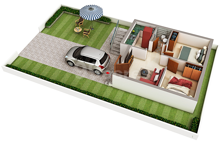 3DFloorPlan of Hindustan Classic Garden