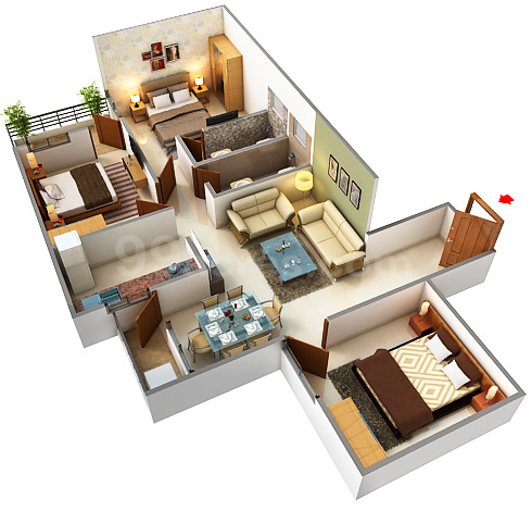 3DFloorPlan of Shree Gokuldham