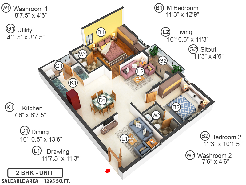 3DFloorPlan of IRA Aspiration