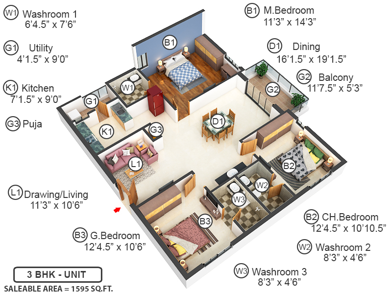 3DFloorPlan of IRA Aspiration