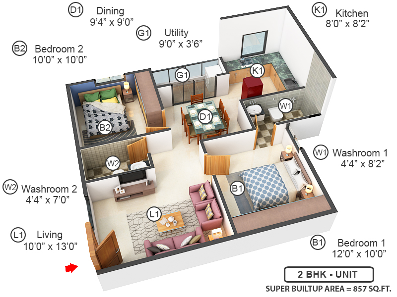 3DFloorPlan of Signature Classic 2