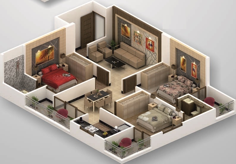 3DFloorPlan of Shivam Heights