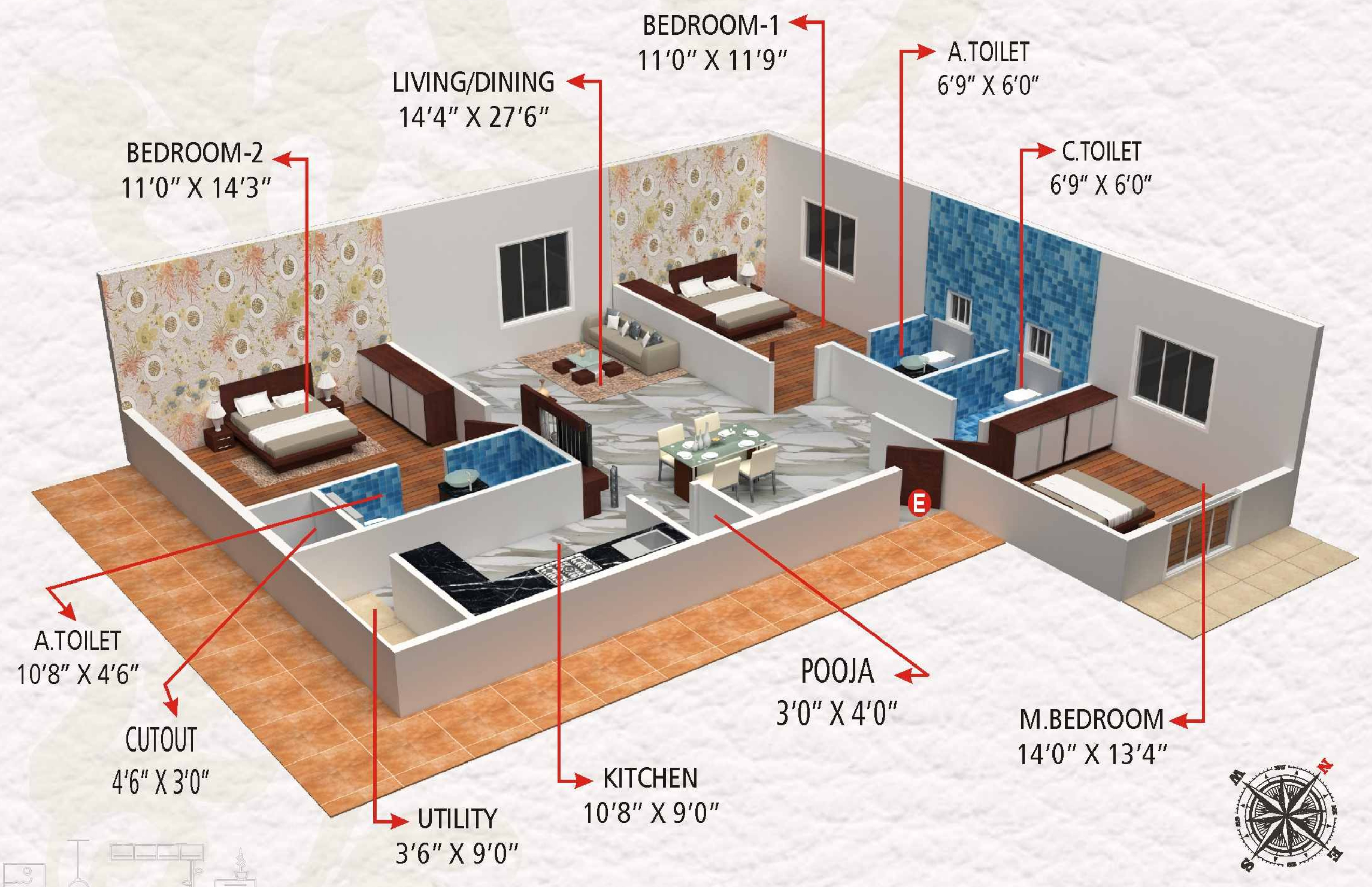 3DFloorPlan of Sri Jaganath SKN