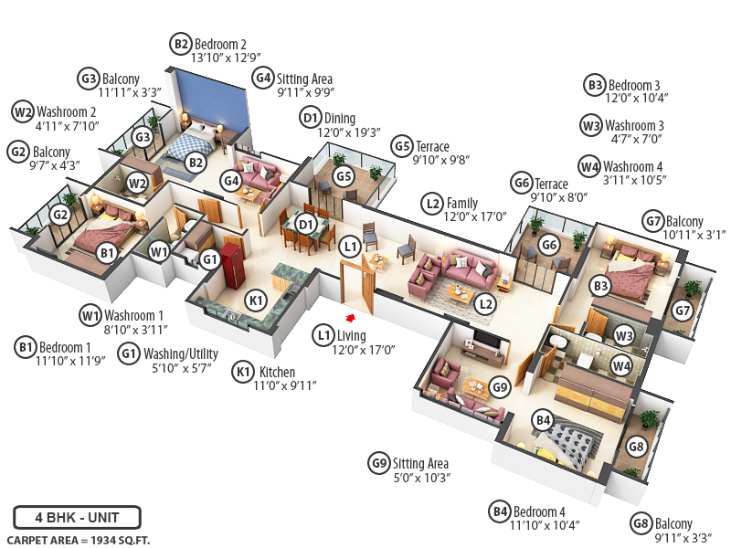 3DFloorPlan of Saga Apartment