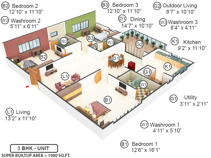 3DFloorPlan of Spectra