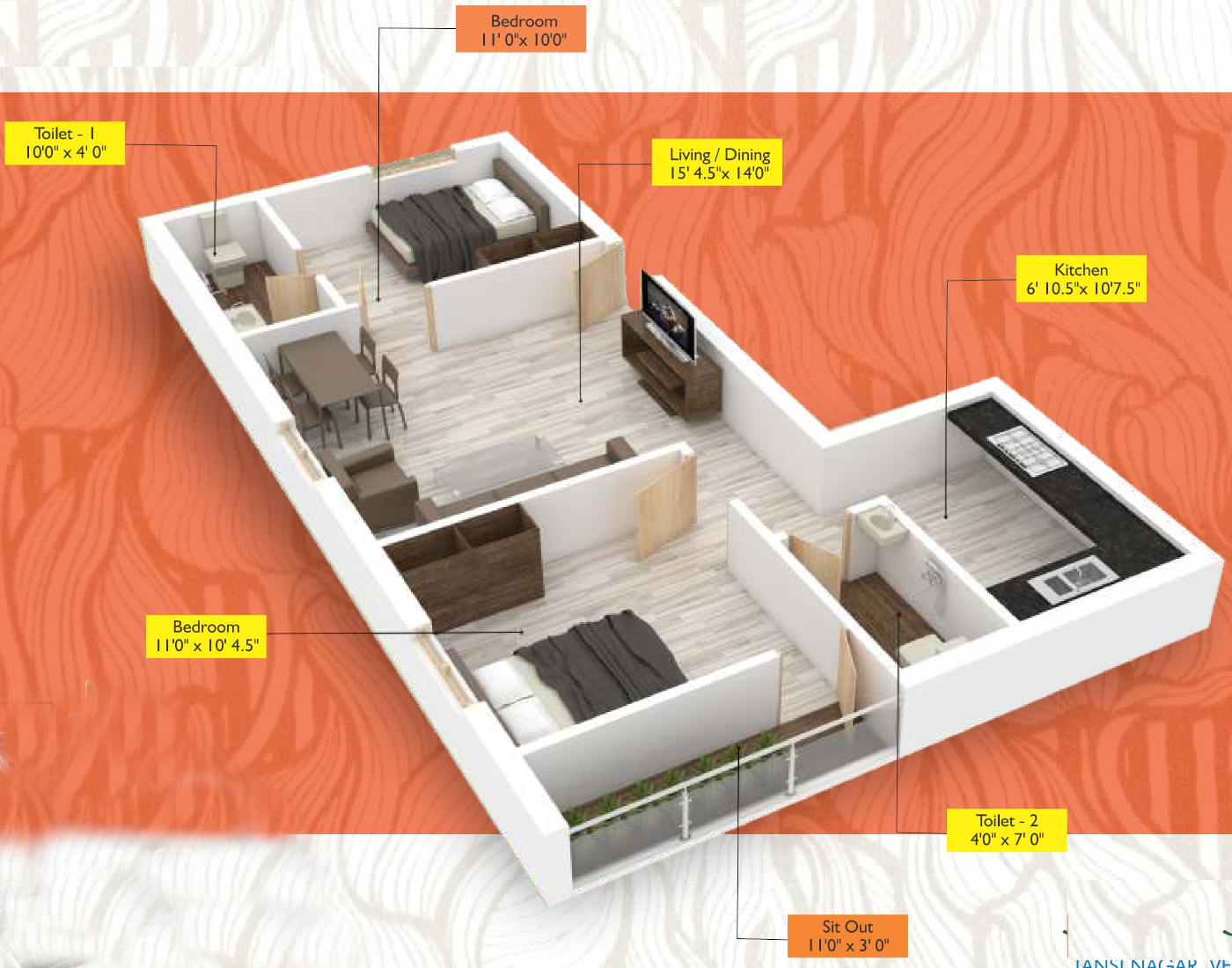 3DFloorPlan of Maaruthi Sesha Sai