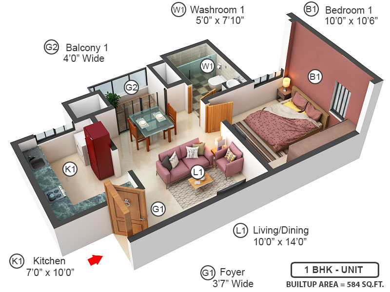 3DFloorPlan of Prestige Primrose Hills