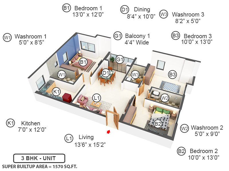 3DFloorPlan of Orbit Lumiere