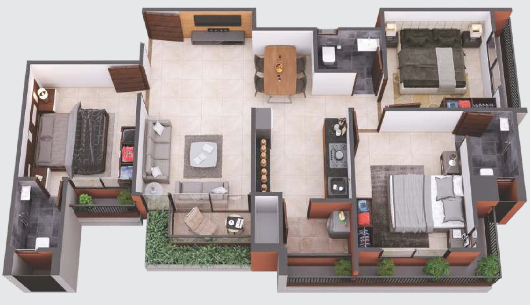 3DFloorPlan of Sahajanand Shyam 46