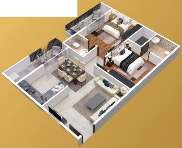 3DFloorPlan of Abhee Sunrise