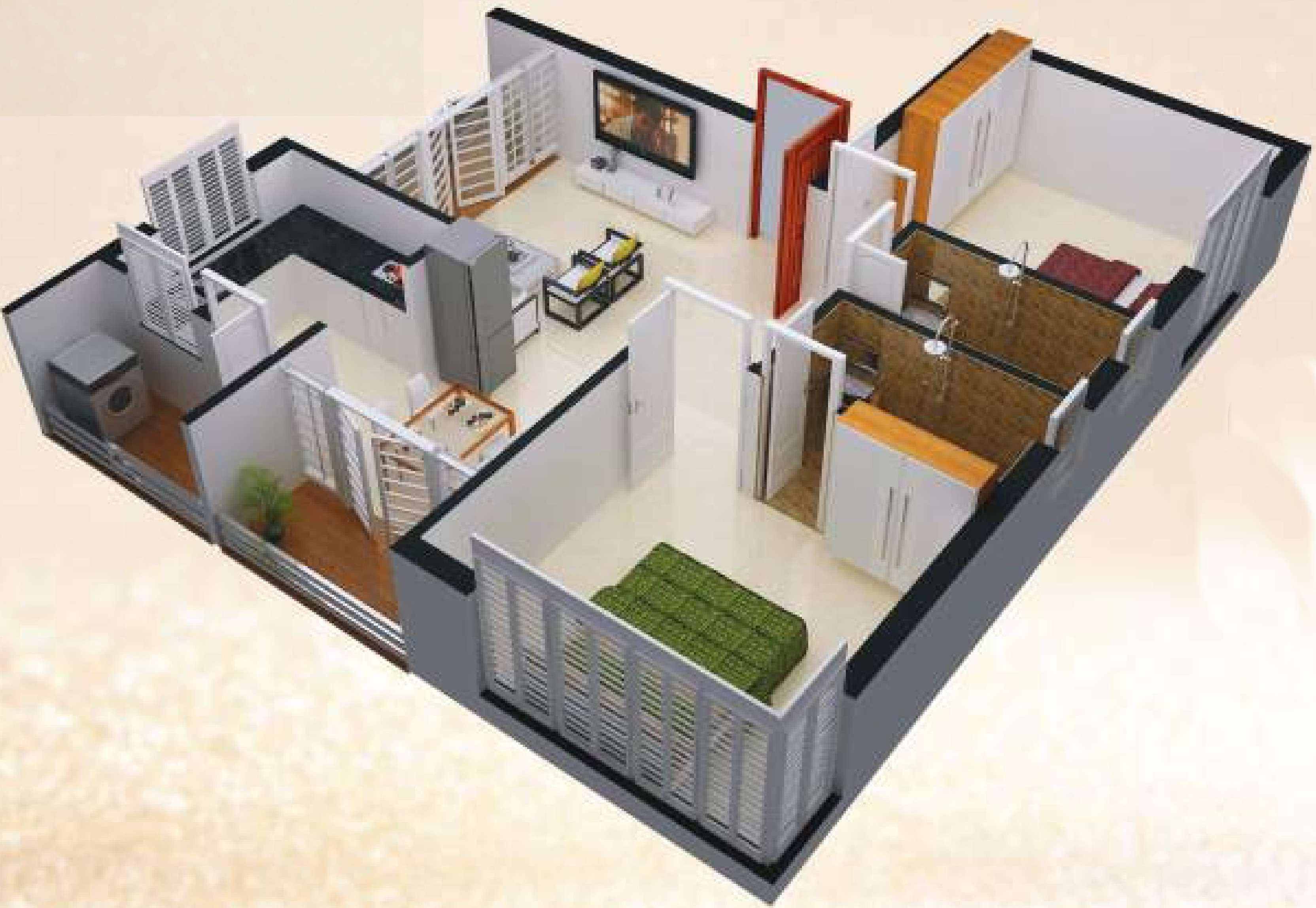 3DFloorPlan of Ramkamal Royale