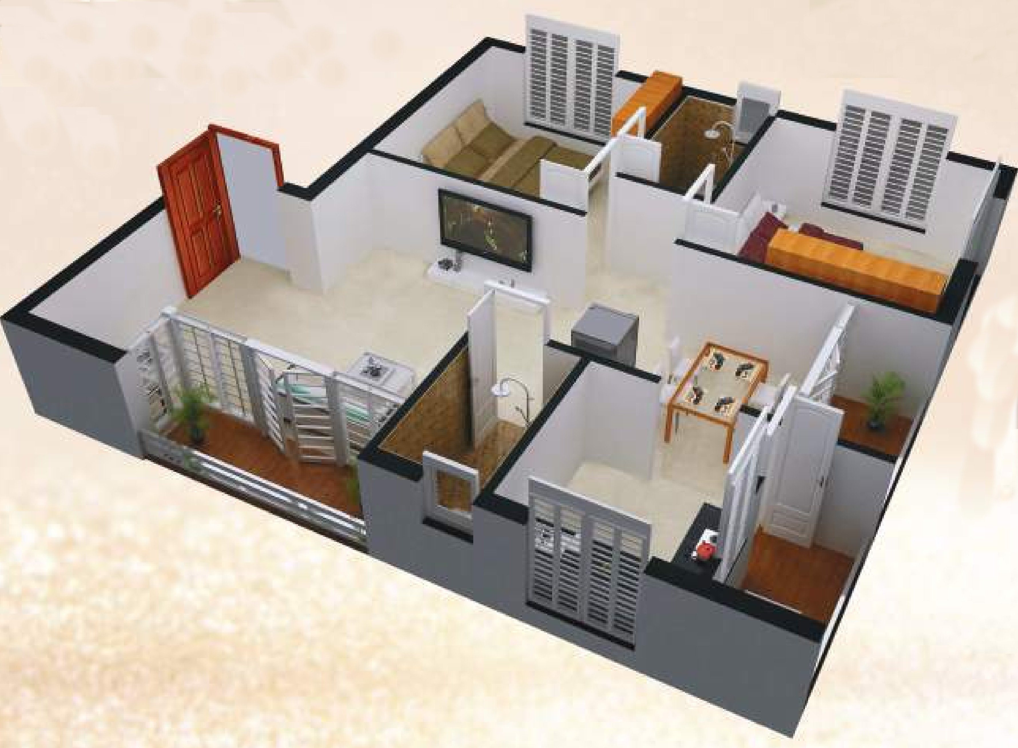 3DFloorPlan of Ramkamal Royale